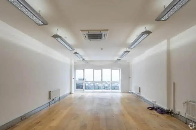 Empty yoga studio interior design architecture, minimal open space