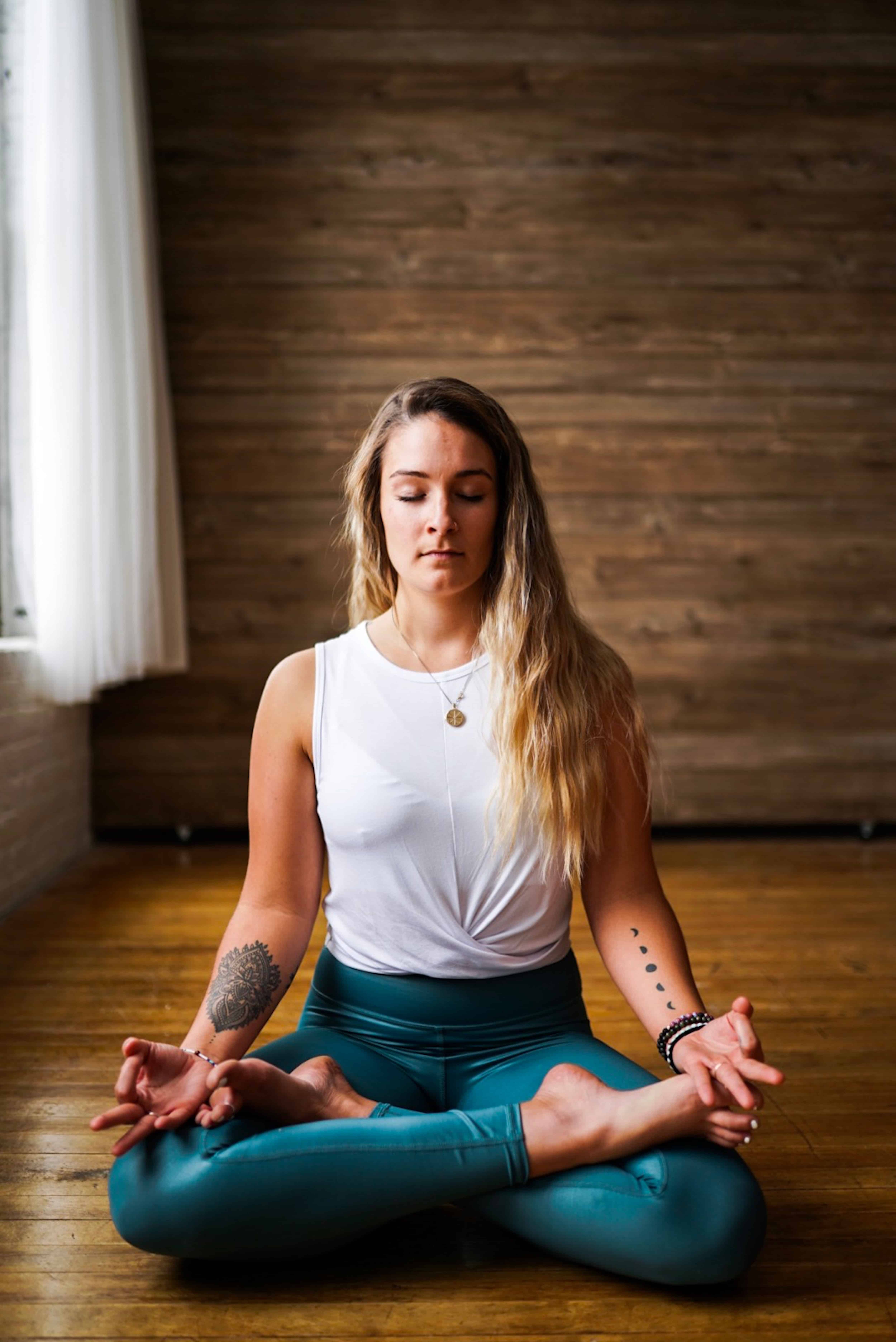 Woman in yoga studio